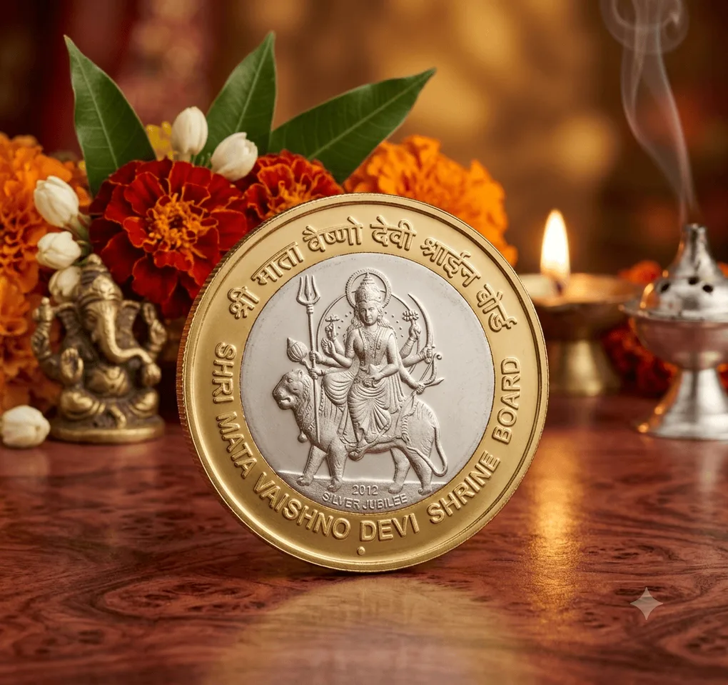 Shri Mata Vaishno Devi Shrine Board 25 Rupees 2012 Bimetallic Beautiful Medieval Token Coin