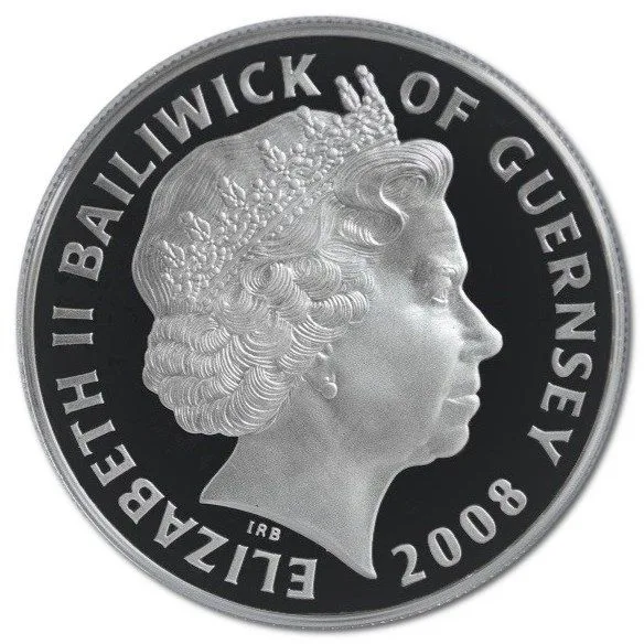 Guernsey 5 Pounds 2008 - Elizabeth II Berlin Airlift Rare Coin (First Day Cover with Stamp)