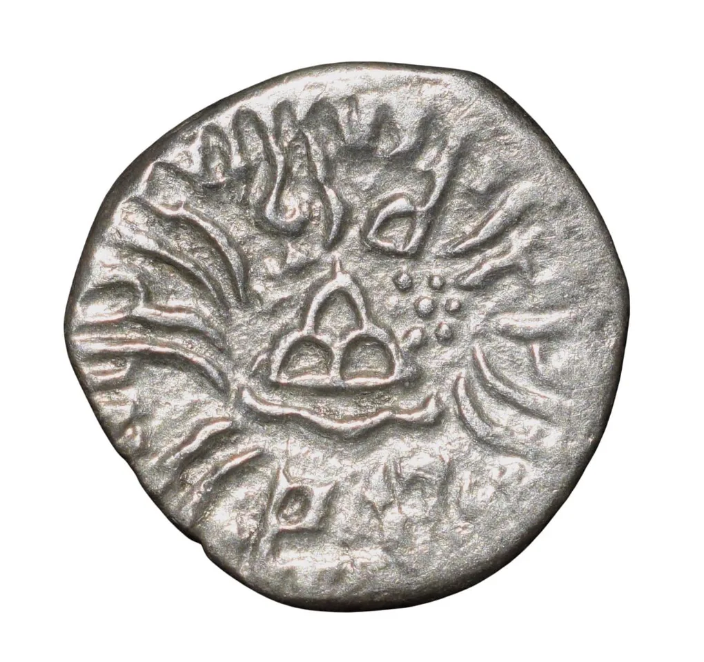 Silver Drachma of Svami Rudrasena III (AD 348-380) of Western Kshatrapa Rare