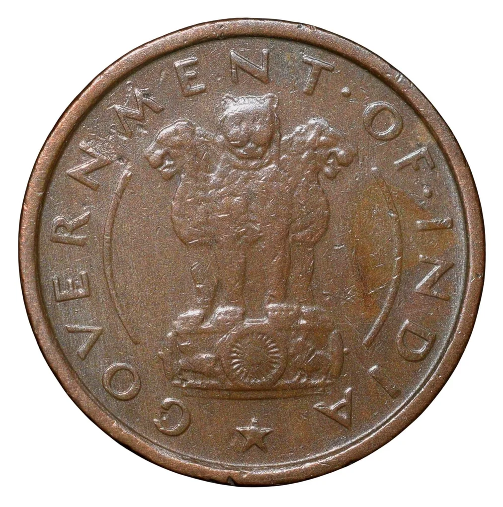 Bronze Pice of Republic India (AD 1950) of Calcutta Mint Thick Plainchet Scarce