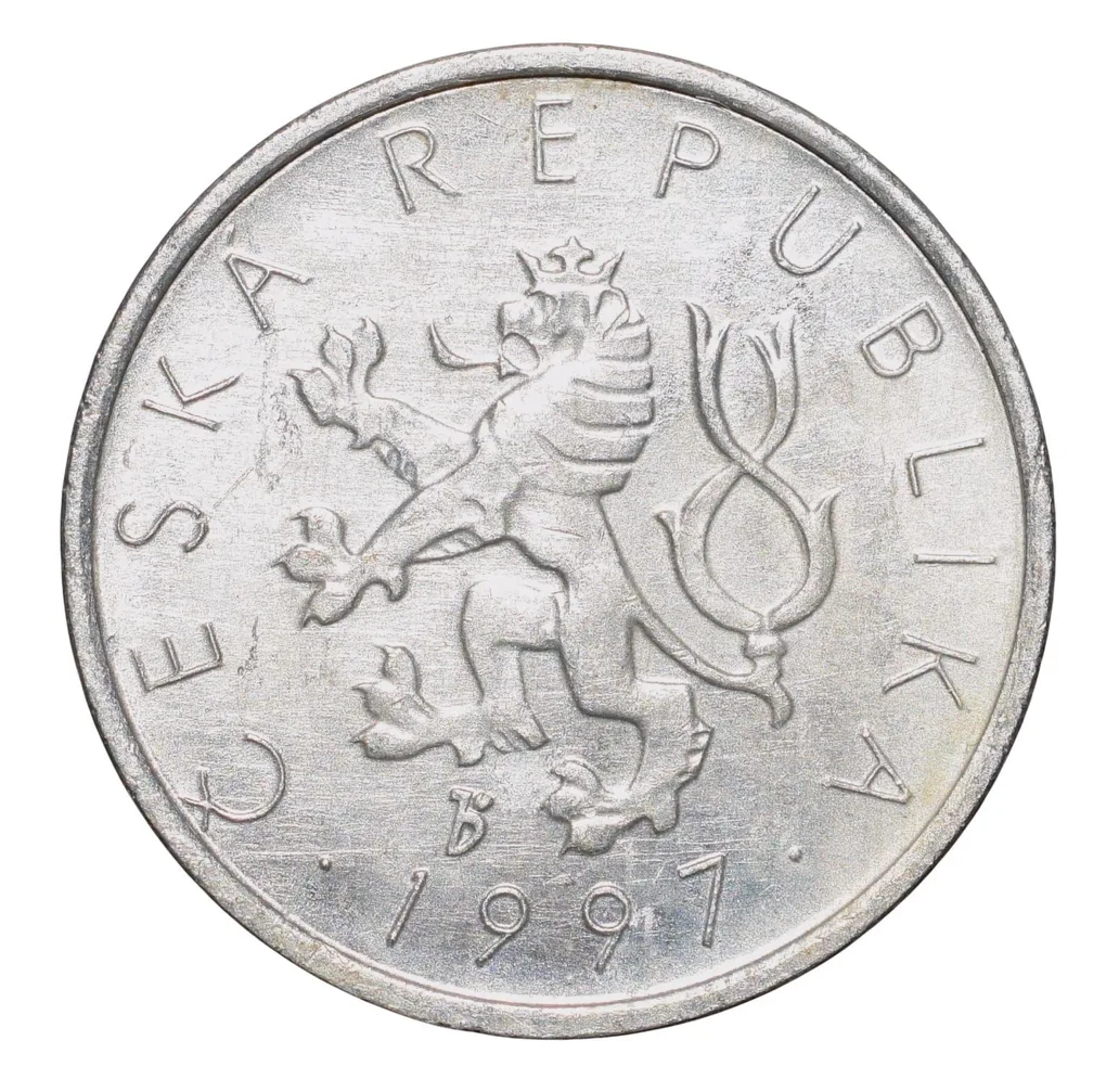 Aluminium 10 Haleru of Czech Republic (AD 1997) with Czech Lion