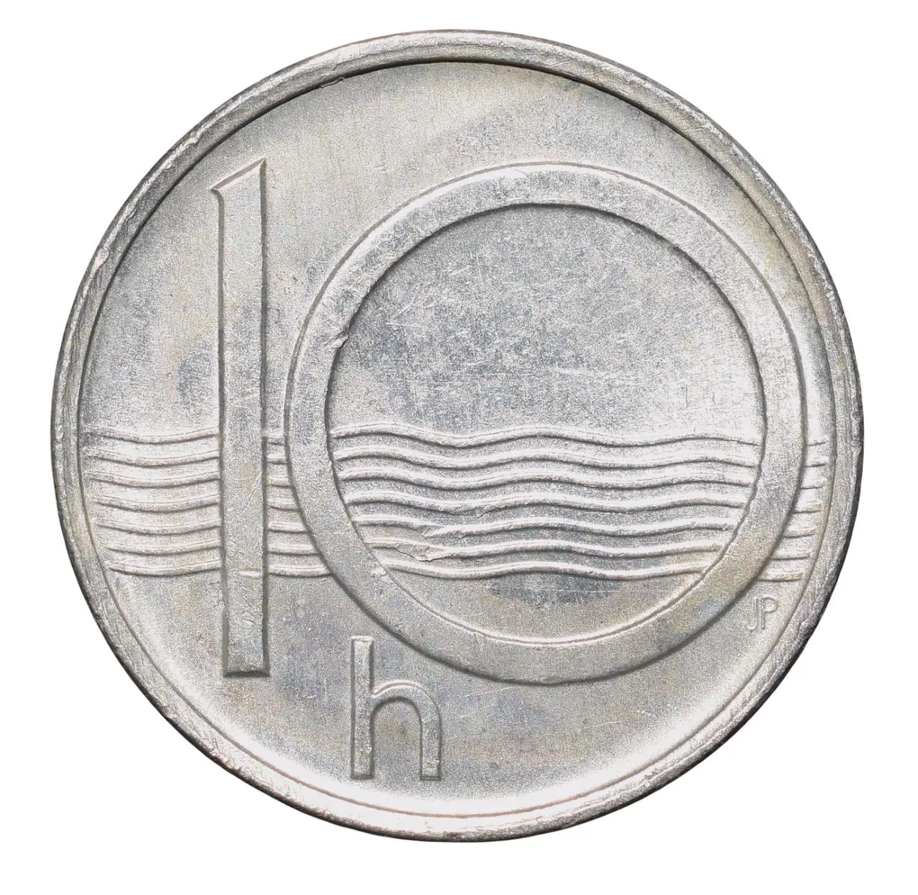 Aluminium 10 Haleru of Czech Republic (AD 1997) with Czech Lion