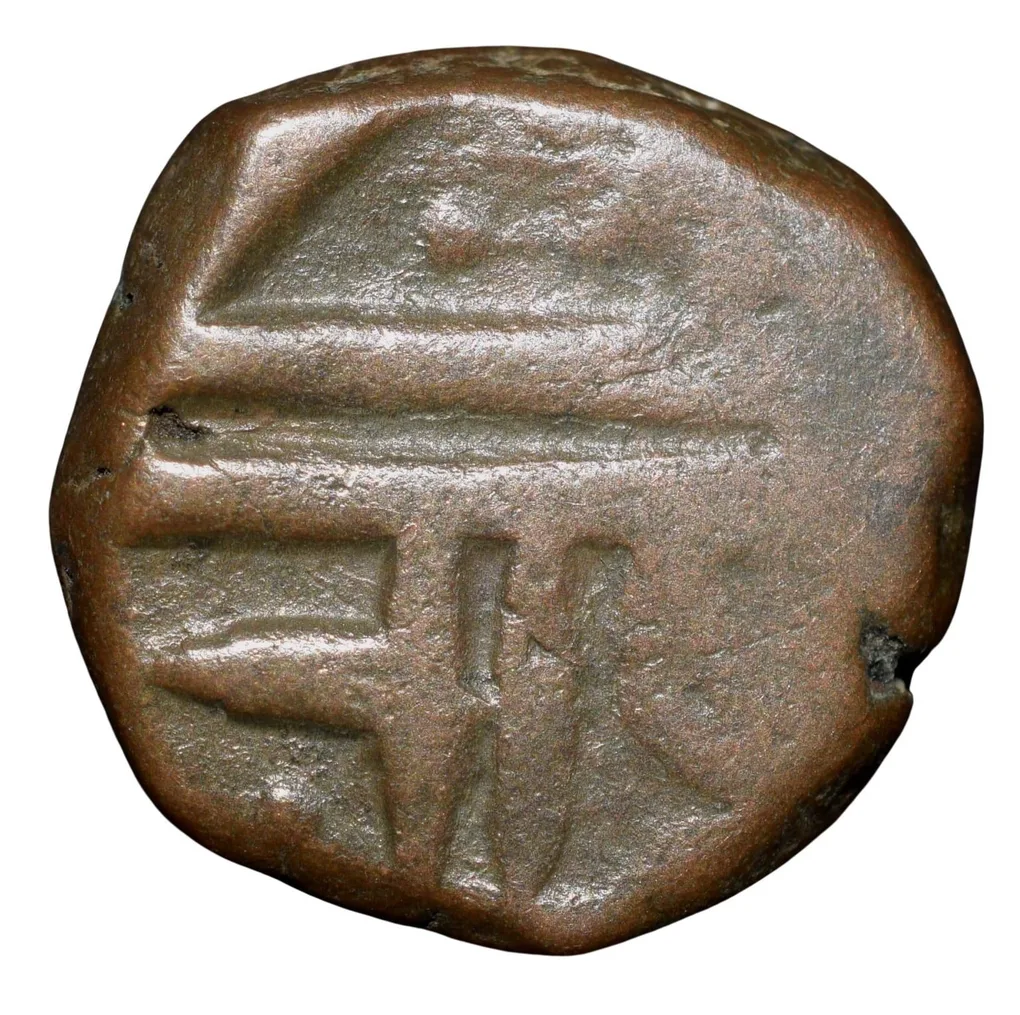Copper Paisa of Chhatrapati series (17th Cen. AD) of Maratha Confederacy With Flower Design
