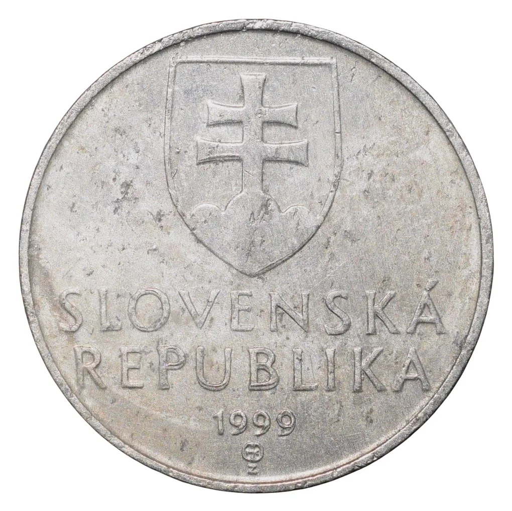 Aluminium 10 Halierov of Slovakia Country (AD 1999) with The octagonal wooden belfry with the shingled roof