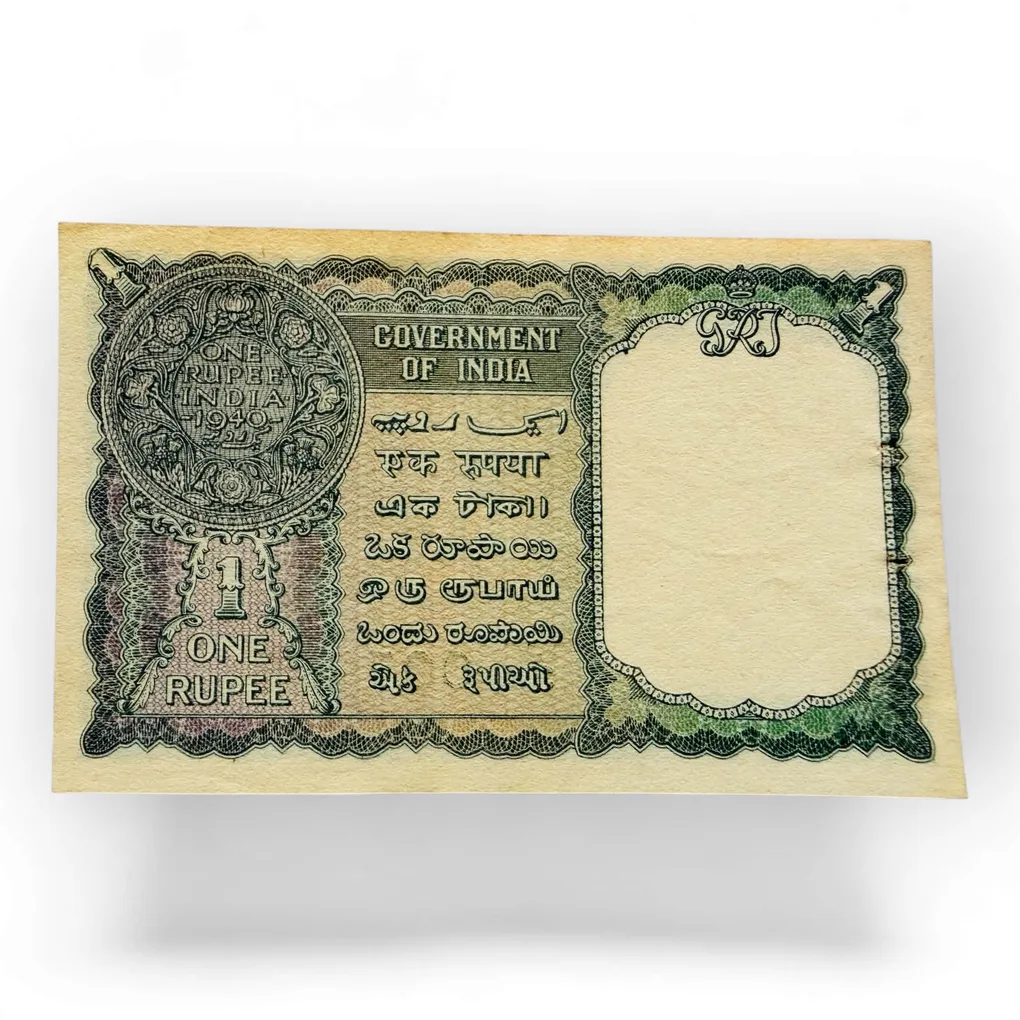 Re 1 British India Banknote Issue King George VI Signed By C E Jones Unique and Rare