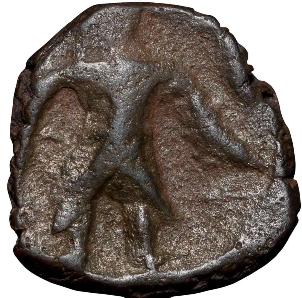 Copper Unit of Vasudeva (AD190-230) of Kushan Dynasty Shiv & Nandi Type Scarce