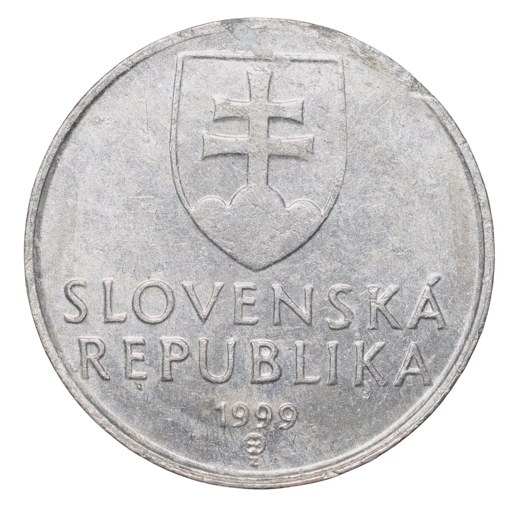 Aluminium 10 Halierov of Slovakia Country (AD 1999) with The octagonal wooden belfry with the shingled roof