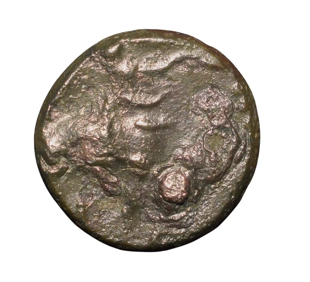 Potin Coin of Satavahana Dynasty(100 BC) from Nashik Elephant, Sacred Kumbha/Tree-Ujjaini