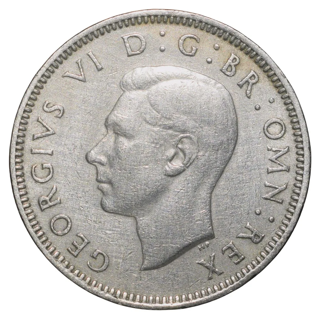 Copper-Nickel 1 Shilling of George VI (AD 1951) from Great Brittain Lion above Crown