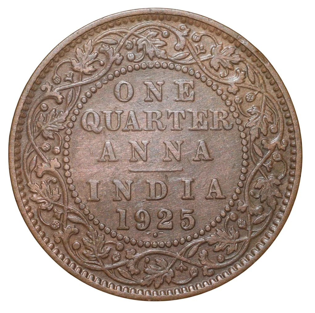 Bronze 1/4 Anna of George V (AD 1925) of Bombay Mint Scarce Date