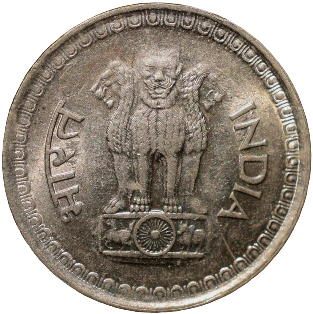 Copper-Nickel 25 Paise of Republic India (AD 1987) of Bombay Mint UNC Grade