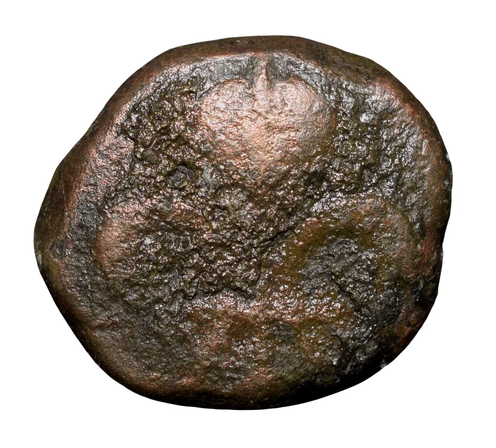 Copper Doudou of INDO-FRENCH (AD 1720-1835) with Fleur-de-lis