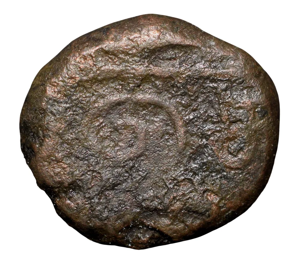 Copper Doudou of INDO-FRENCH (AD 1720-1835) with Fleur-de-lis