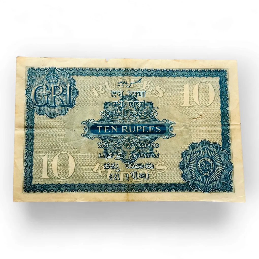 Rs 10 King George V Signed By J B Taylor Portrait Issue Prefix L Ultra Unique and Rare