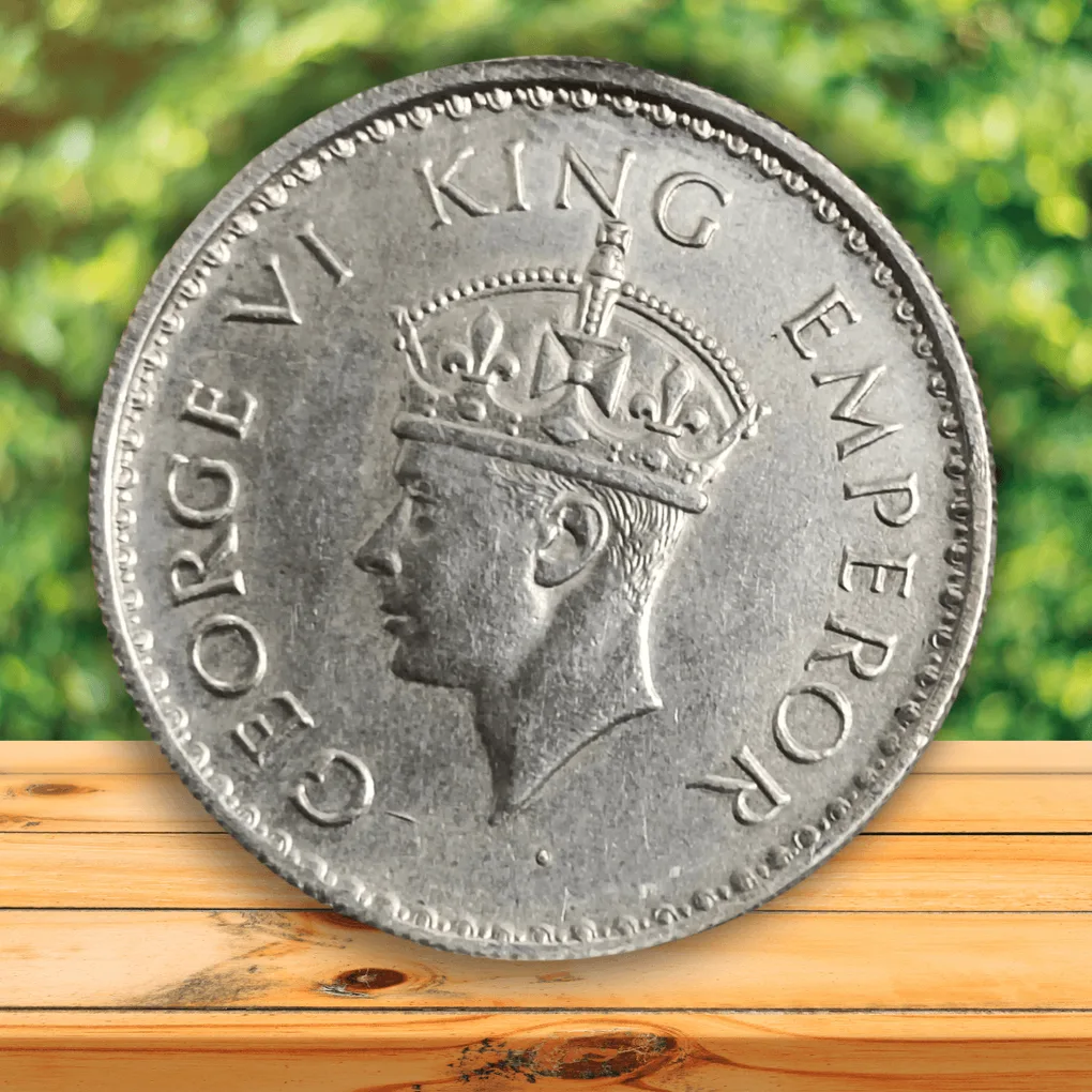 Extremely Rare One Rupee Silver Coin Year 1938 AUNC Grade George Vi Calcutta Mint British of India