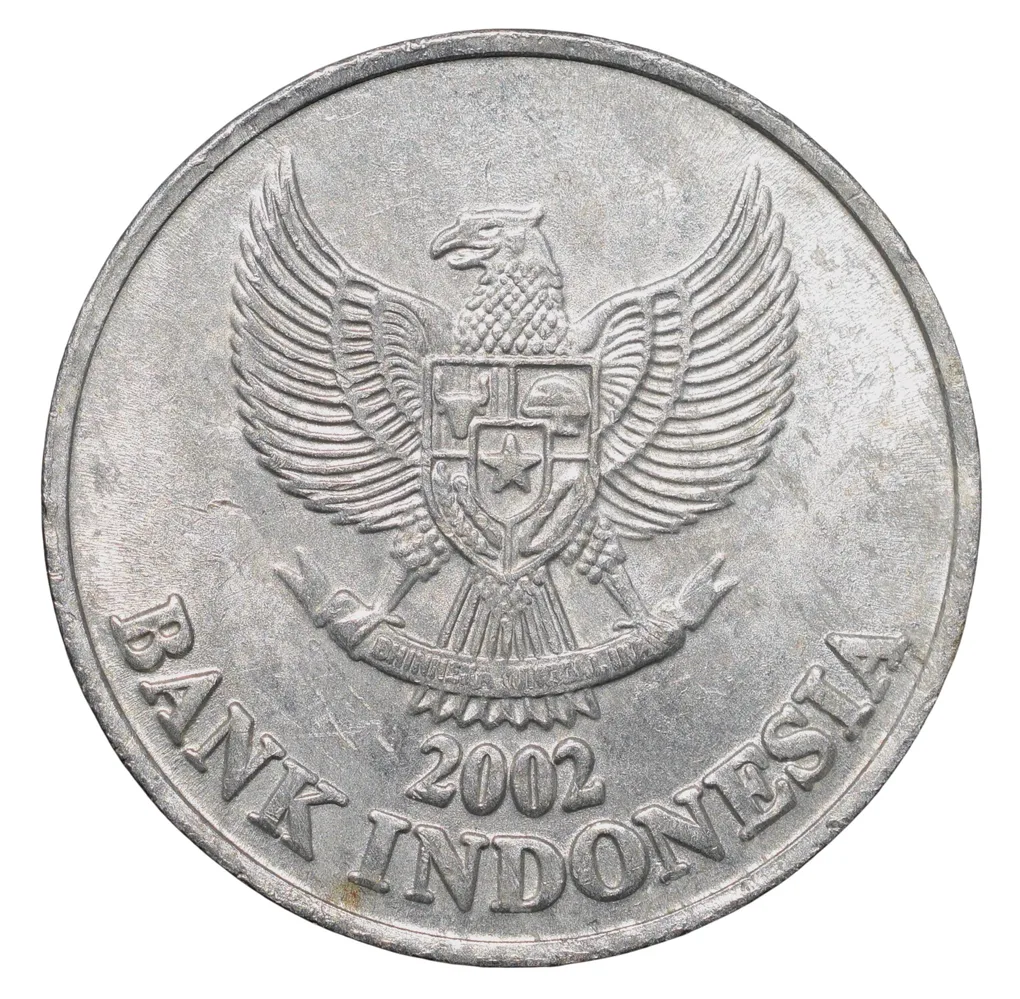 Aluminium 50 Rupiah of Indonesia (AD 2002) with Bird 'Kepodang'