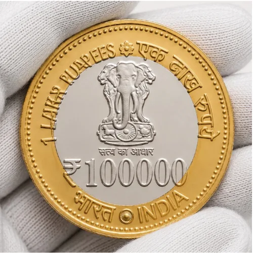100000 Rupees Indira Gandhi (1917-1984) Bimetallic Beautiful Medieval Token Coin