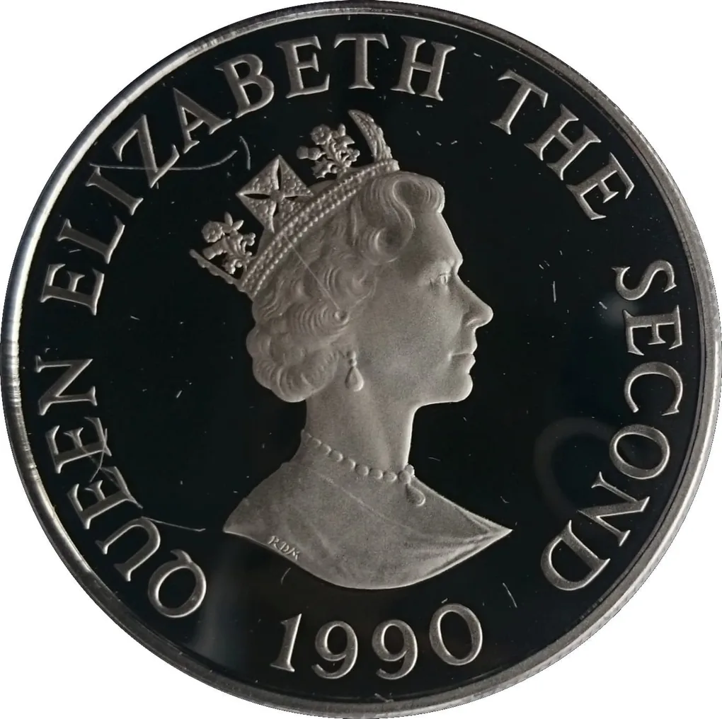 Alderney 2 Pounds 1990 - Elizabeth II Queen Mother's 90th Birthday Rare Coin ( First Day Cover with Stamp )