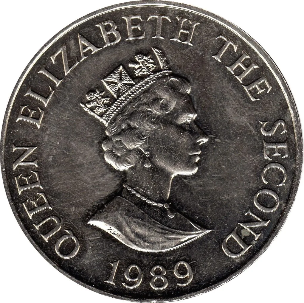 Jersey 2 Pounds 1989 - Elizabeth II Royal Visit Rare Coin ( First Day Cover with Stamp )