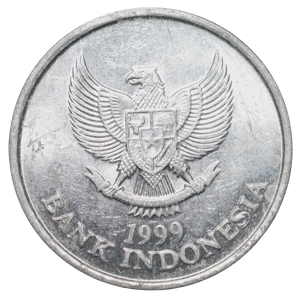Aluminium 100 Rupiah of Indonesia (AD 1999) withBlack Palm Cockatoo (Probosciger aterrimus) Bird