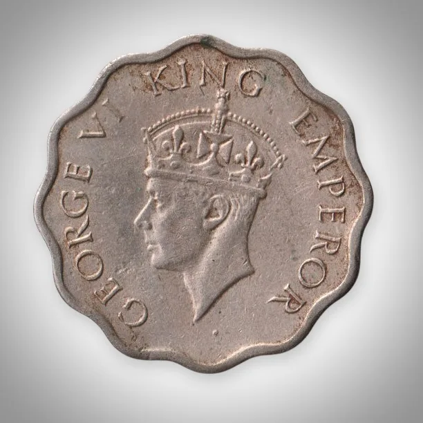 Rare 1 Anna 1941 King George VI Calcutta Mint British India Coin # A041