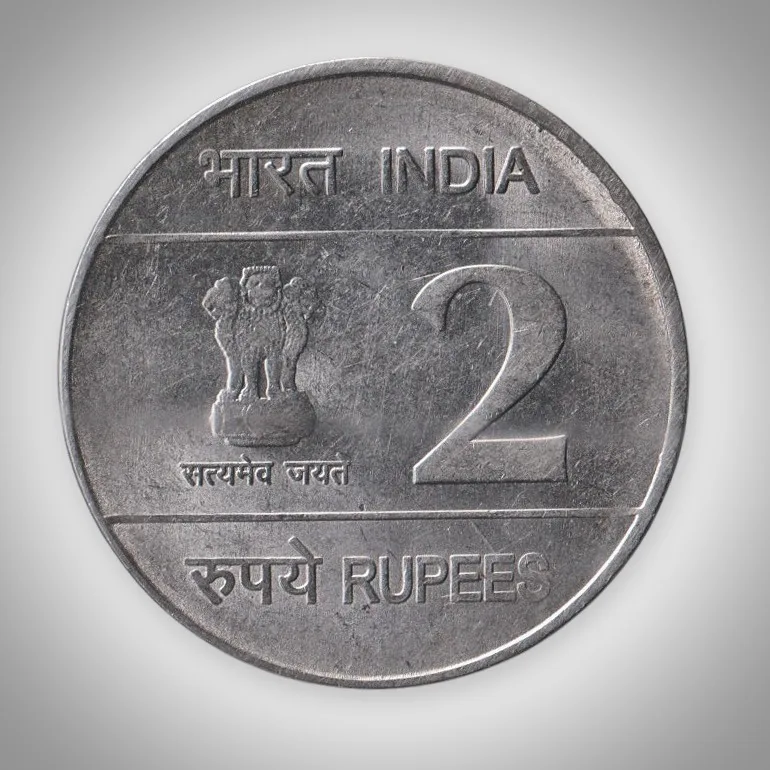 Rare 2 Rupee 2009 Louis Braille Birth Bicentenary Republic India Calcutta Mint Coin # A110