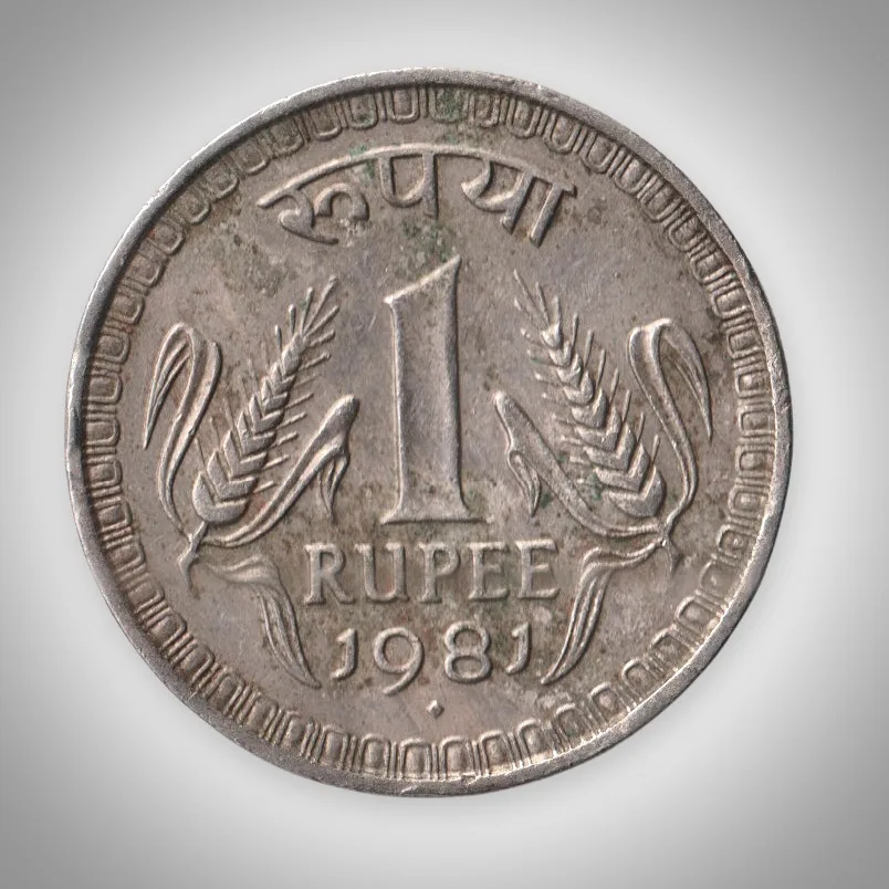 Rare 1 Rupee 1981 Republic India Bombay Mint Coinage India Coin # A117