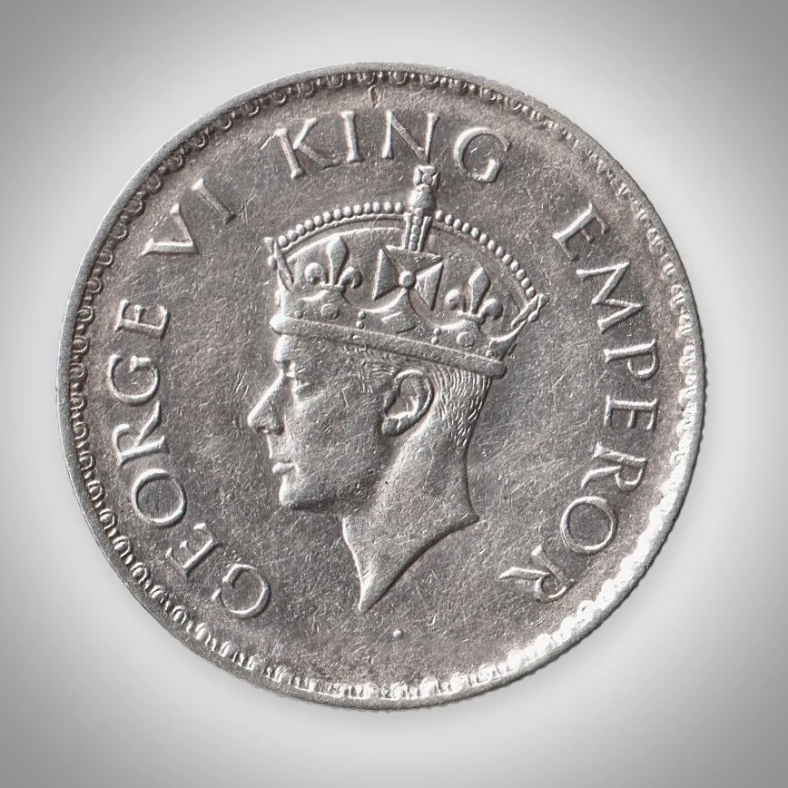 Super Rare 1 Rupee 1938 King George VI Bombay Mint British India Silver Coin # A171