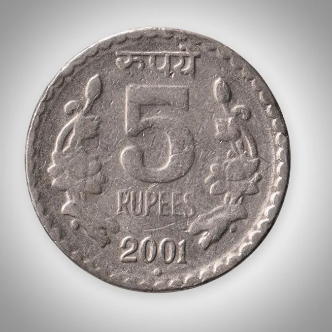 Ex Rare Striking Error 5 Rupees 2001 Blank Uniface Obverse Error Bombay Mint Republic India Coinage India Coin # A183