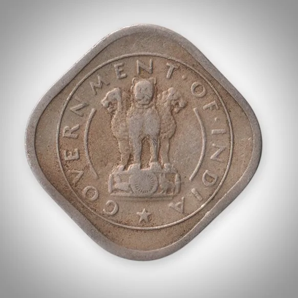 Rare Half Anna 1954 Humped Bull Calcutta Mint Anna Series Republic India Coin # A184