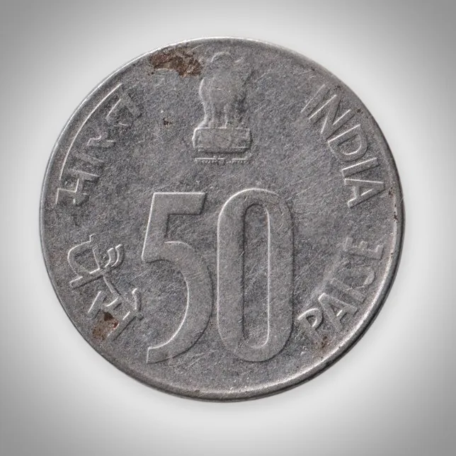 Rare 50 Paise 1998 Parliament House Noida Mint Republic India Coinage Coin # A192