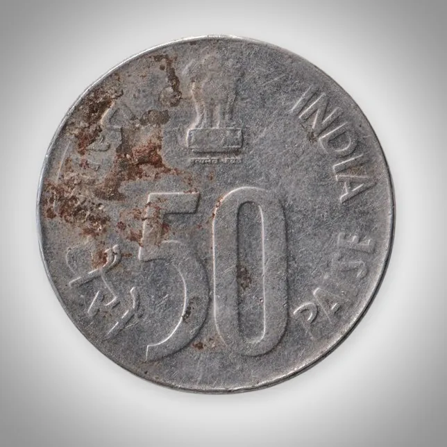 Rare 50 Paise 2000 Parliament House Noida Mint Coinage of Republic India Coin # A194