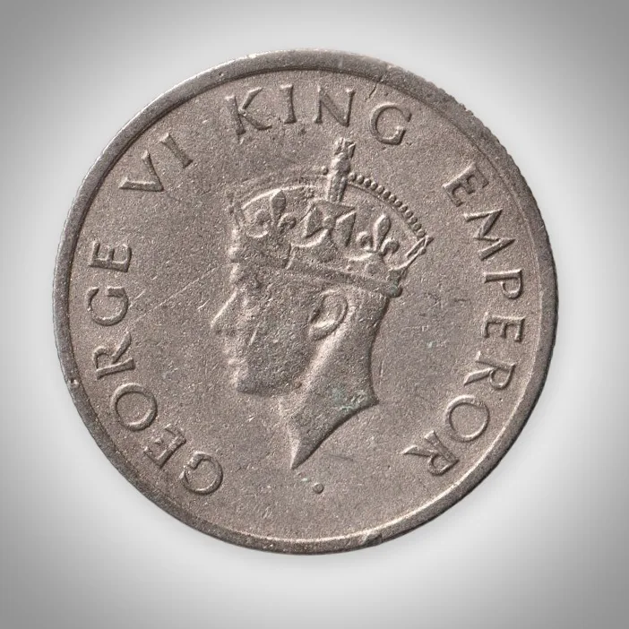 Rare Half Rupee 1946 George VI King Emperor Bombay Mint British India Coin # A195