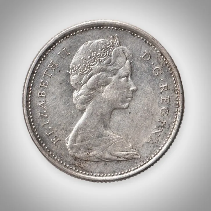 Rare 25 Cents 1867-1967 Confederation Centennial Bobcat Silver Coin of Canada Foreign Mint # A197