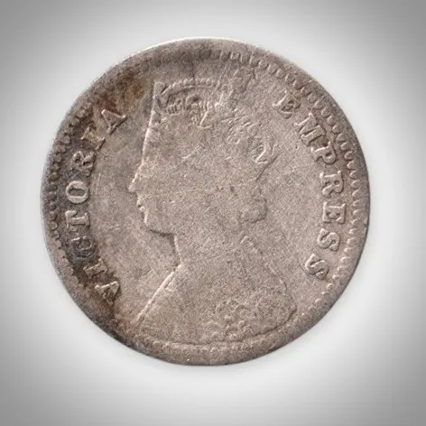 Ex Rare 2 Annas 1901 Queen Victoria Empress Silver Bombay Mint Coinage of British India Coin # A225