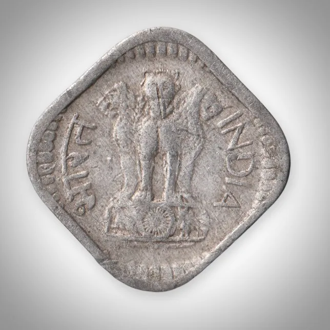 Rare 5 Paise 1968 Republic India Hyderabad Mint Coinage India Coin # A241