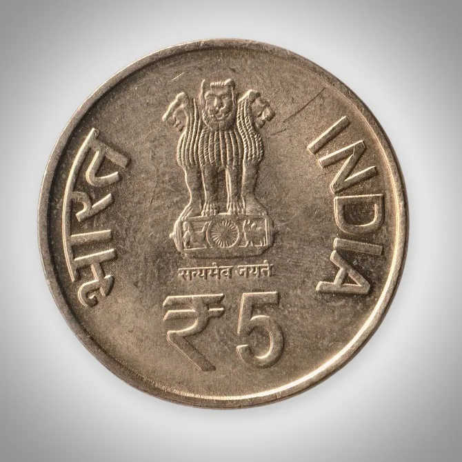 Rare 5 Rupee 2012 Shri Mata Vaishno Devi Shrine Board Silver Jubilee Mumbai Mint Republic India Coin # A243
