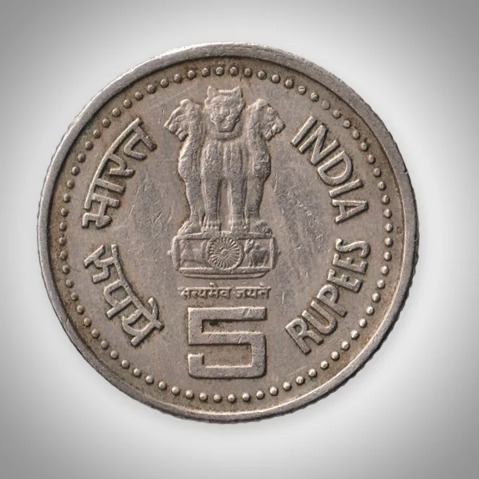 Very Rare 5 Rupees Jagath Guru Sree Narayana Gurudev Copper Nickel Commemorative Bombay Mint Coinage Republic India Coin # A263