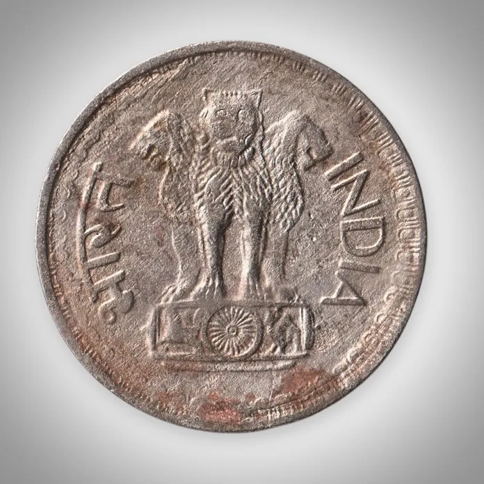 Rare 50 Paise 1974 Calcutta Mint Republic of India Definitive Coinage Circulated India Coin # A343