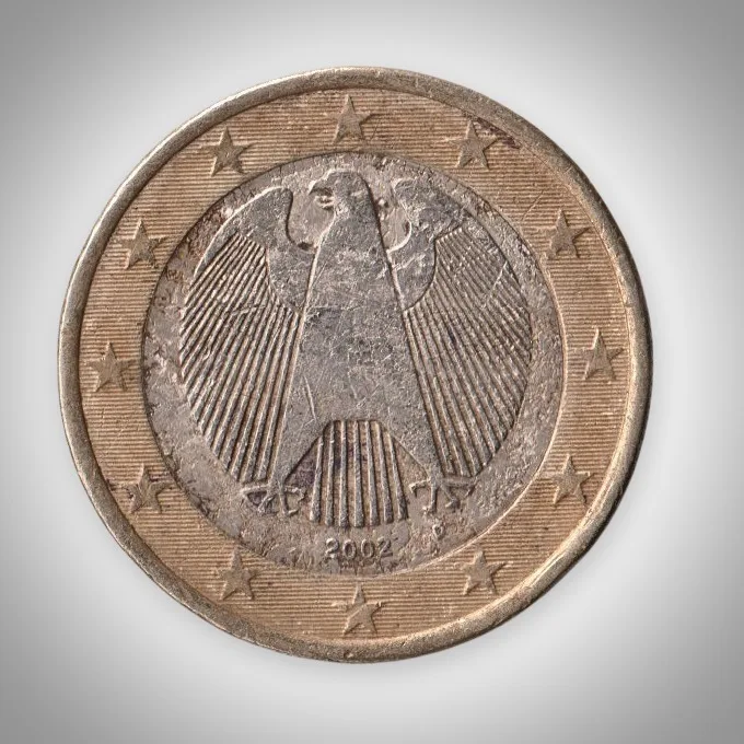 Rare 1 Euro 2002 Federal Eagle Bundesadler Bi-Metallic Germany World Coin Foreign Mint # A355
