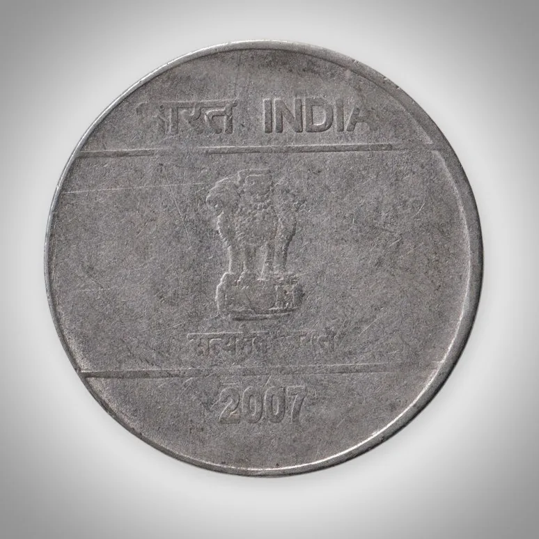 Error 2 Rupees 2007 Rotated Die Error Unity in Diversity Calcutta Mint Republic India Coin