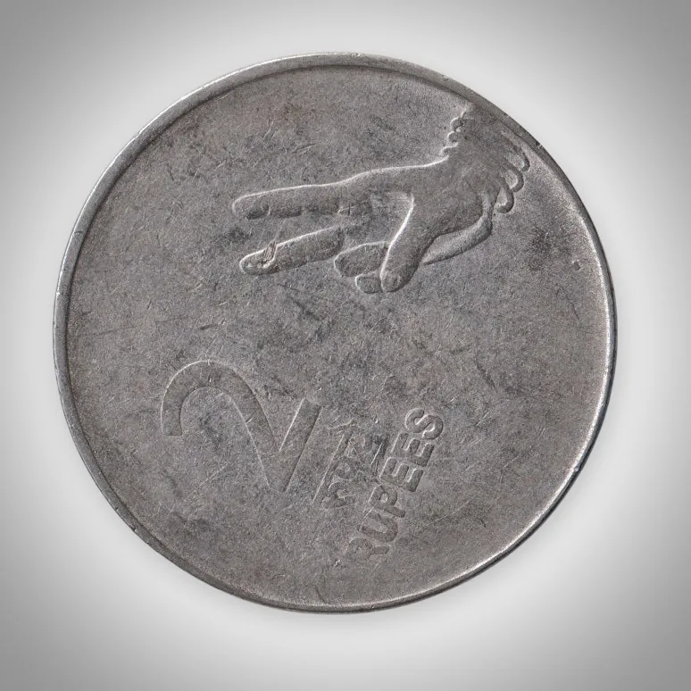 Error 2 Rupees 2007 Rotated Die Error Unity in Diversity Calcutta Mint Republic India Coin