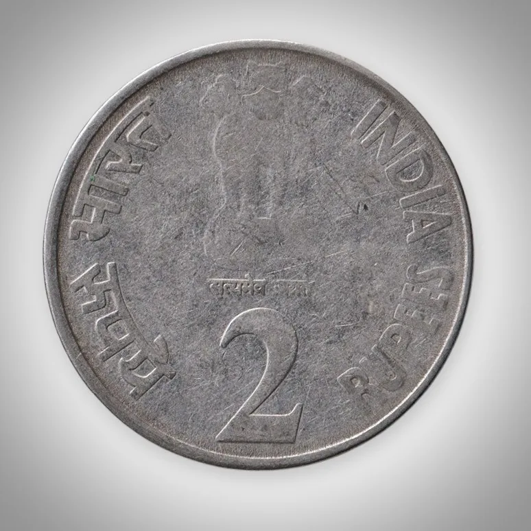 Rare 2 Rupee 2010 RBI Platinum Jubilee Calcutta Mint Republic India Coin # A395