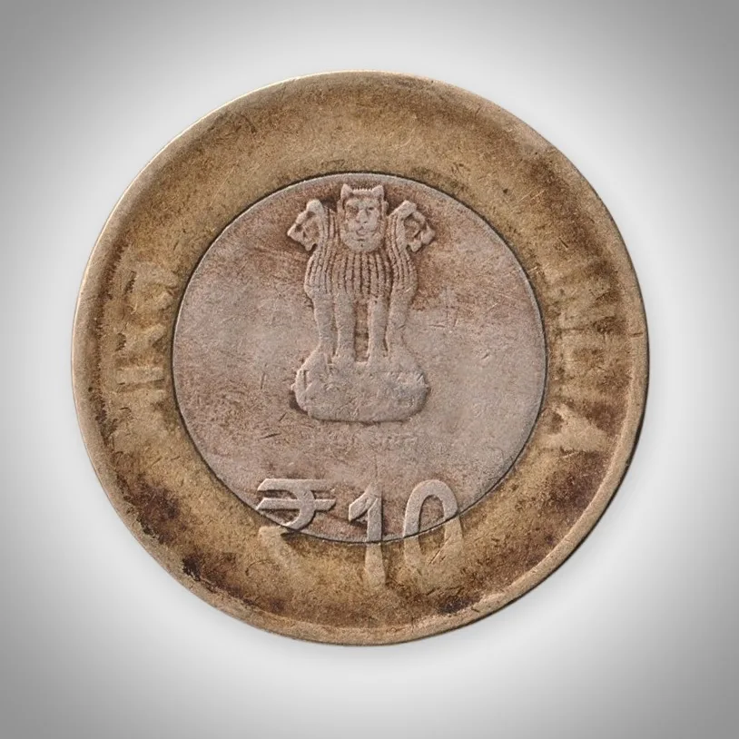 Rare 10 Rupees 2015 International Day of Yoga Commemorative Calcutta Mint Republic of India Coin # A406