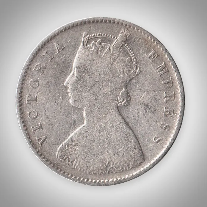 Rare Half Rupee 1892 Queen Victoria Empress Silver Bombay Mint Coinage British India Coin # A467