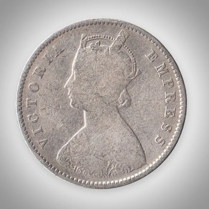 Rare Half Rupee 1899 Queen Victoria Empress Silver Bombay Mint Coinage of British India Coin # A473