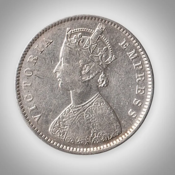 Rare Half Rupee 1899 Queen Victoria Empress Silver Bombay Mint Coinage of British India Coin # A479