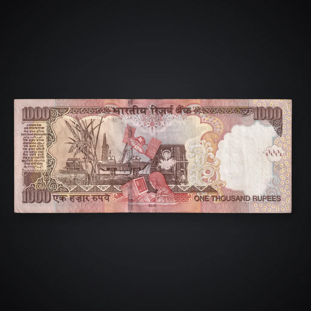 Rare 1000 Rupees 2010 Mahatma Gandhi Series D Subbarao Demonetised Republic India Note # A489