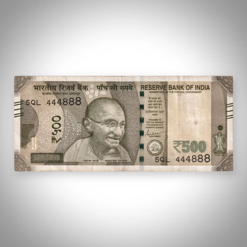 Rare 500 Rupees 2019 Fancy Number 444888 Mahatma Gandhi New Series Reserve Bank of India Note # A494