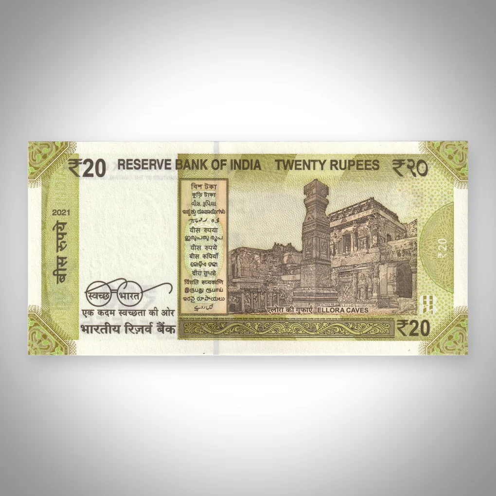 Rare 20 Rupees 2021 Solid Fancy Number 555555 Signed Shaktikanta Das Republic India Note # A504